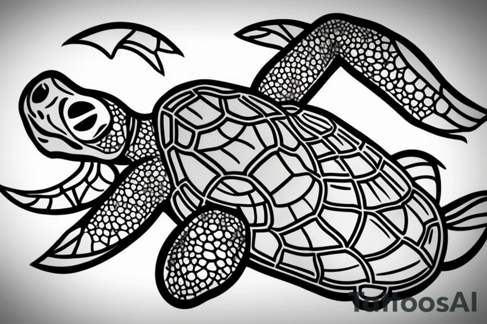 Turtle wearing a beanie with a video game controller tattoo idea