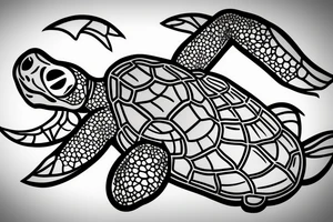 Turtle wearing a beanie with a video game controller tattoo idea