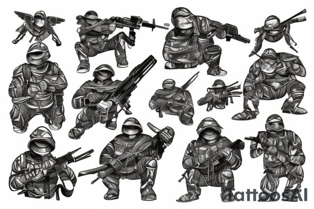 Turtle soldier vietnam tattoo idea