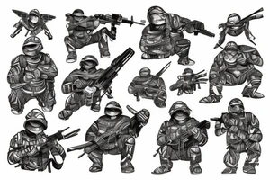 Turtle soldier vietnam tattoo idea