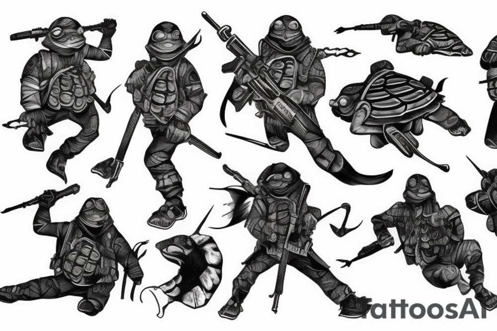 Turtle soldier vietnam tattoo idea