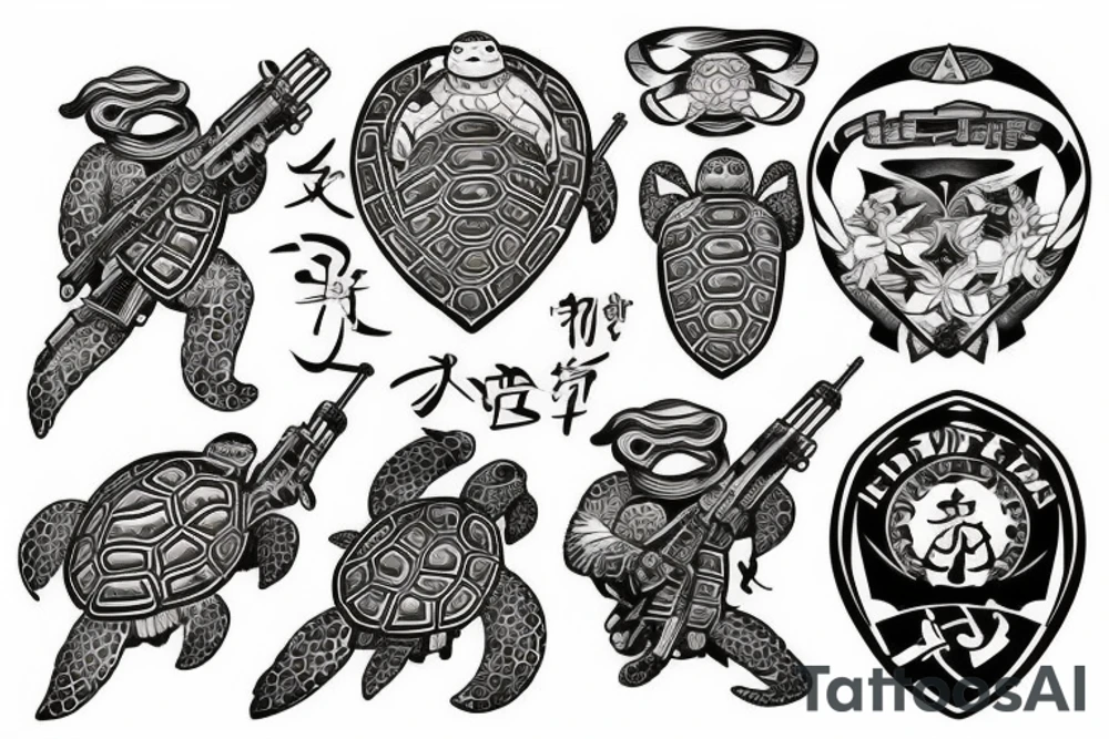 Turtle soldier vietnam tattoo idea
