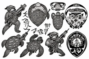 Turtle soldier vietnam tattoo idea