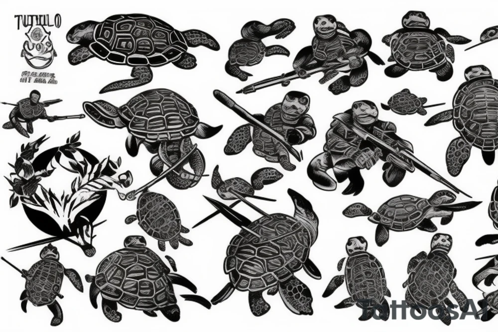 Turtle soldier vietnam tattoo idea