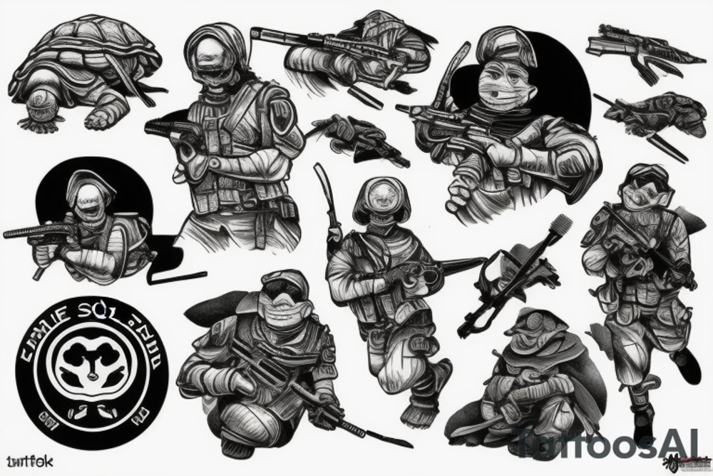 Turtle soldier vietnam tattoo idea