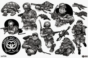 Turtle soldier vietnam tattoo idea