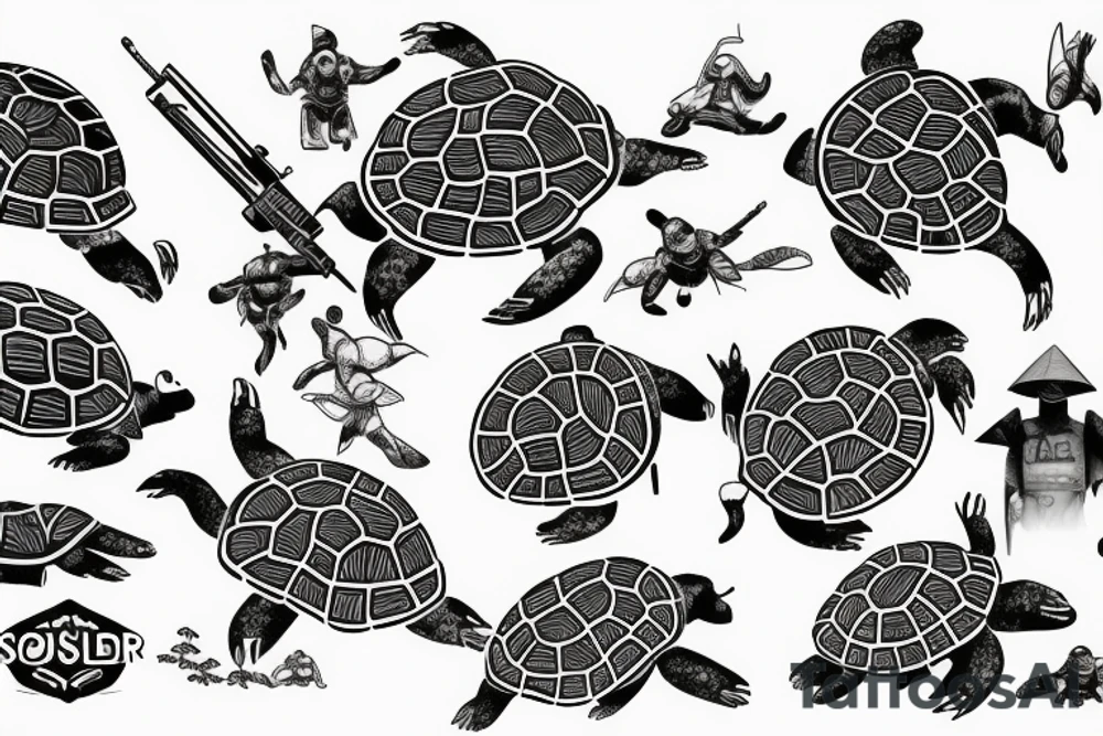 Turtle soldier vietnam tattoo idea