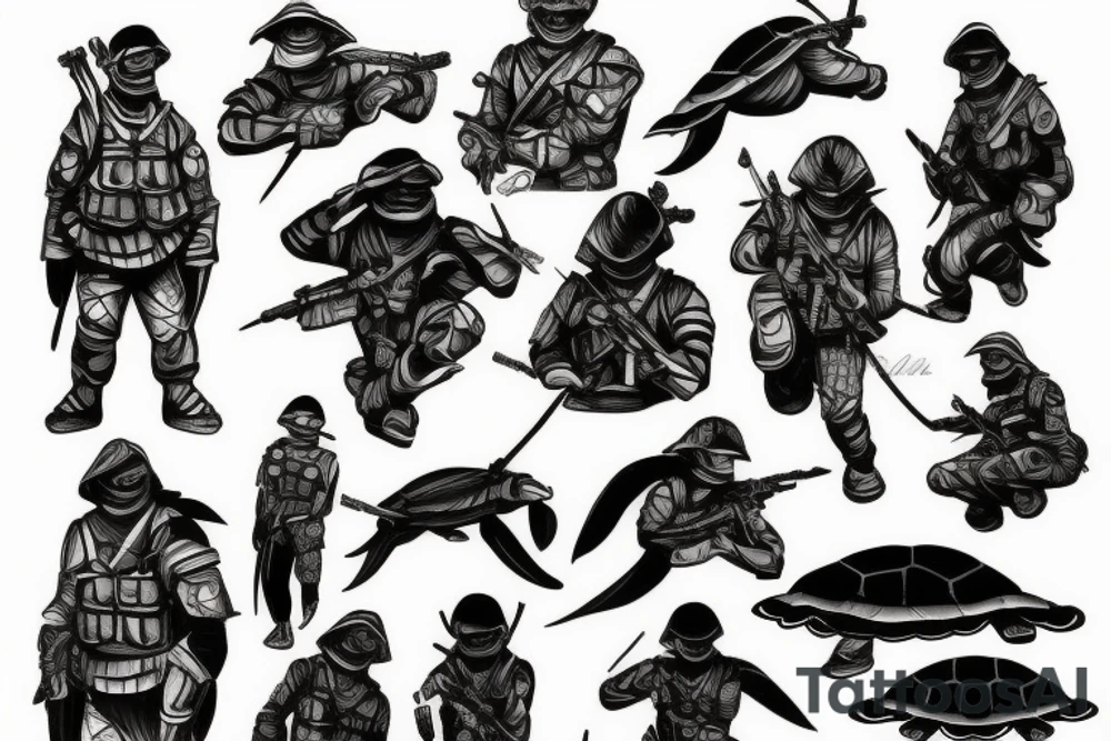 Turtle soldier vietnam tattoo idea