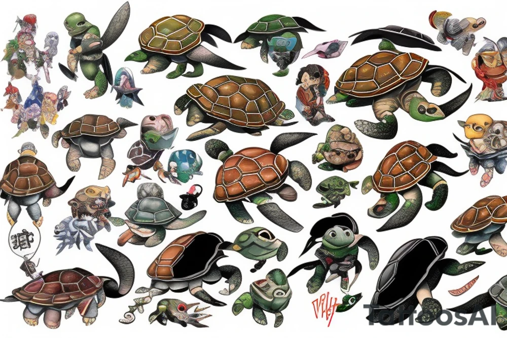 turtle knight tattoo idea