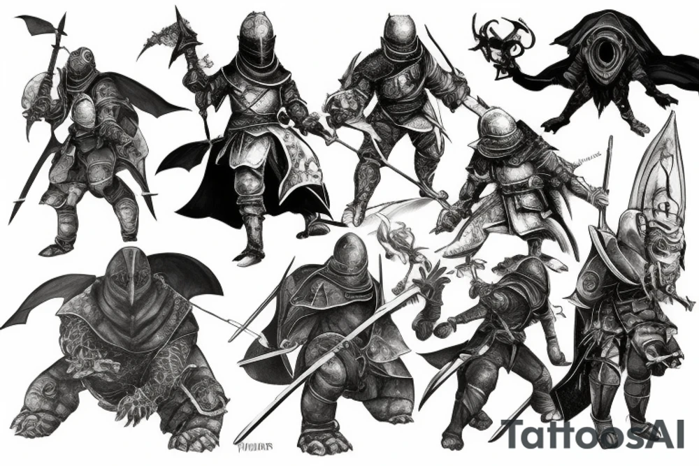 Dark souls turtle knight tattoo idea
