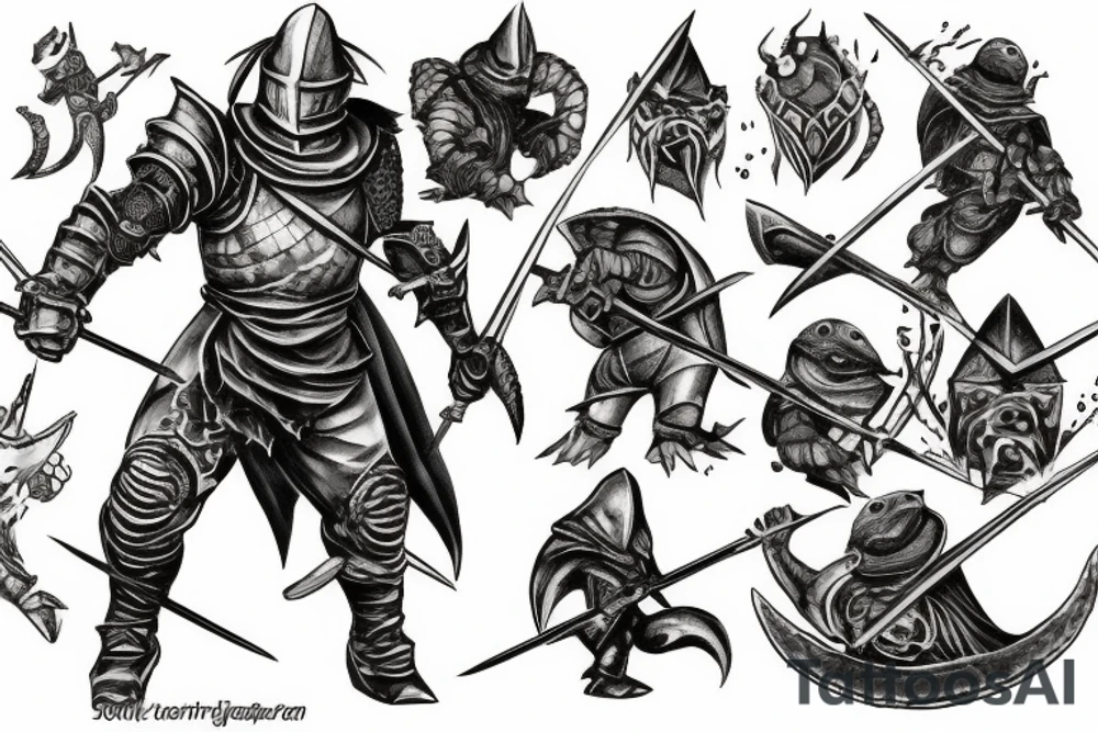 Dark souls turtle knight tattoo idea