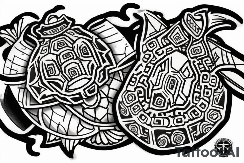 Tenacioys turtle knight tattoo idea