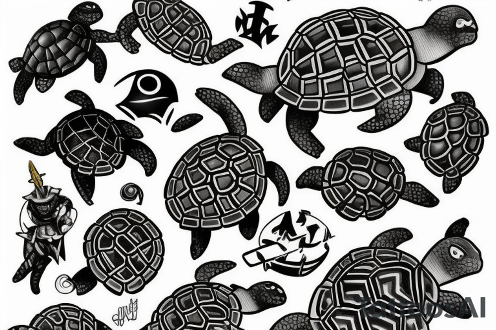 Tenacioys turtle knight tattoo idea