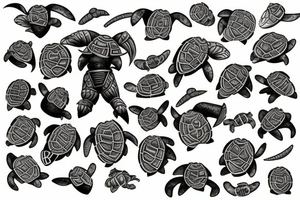 Tenacioys turtle knight tattoo idea