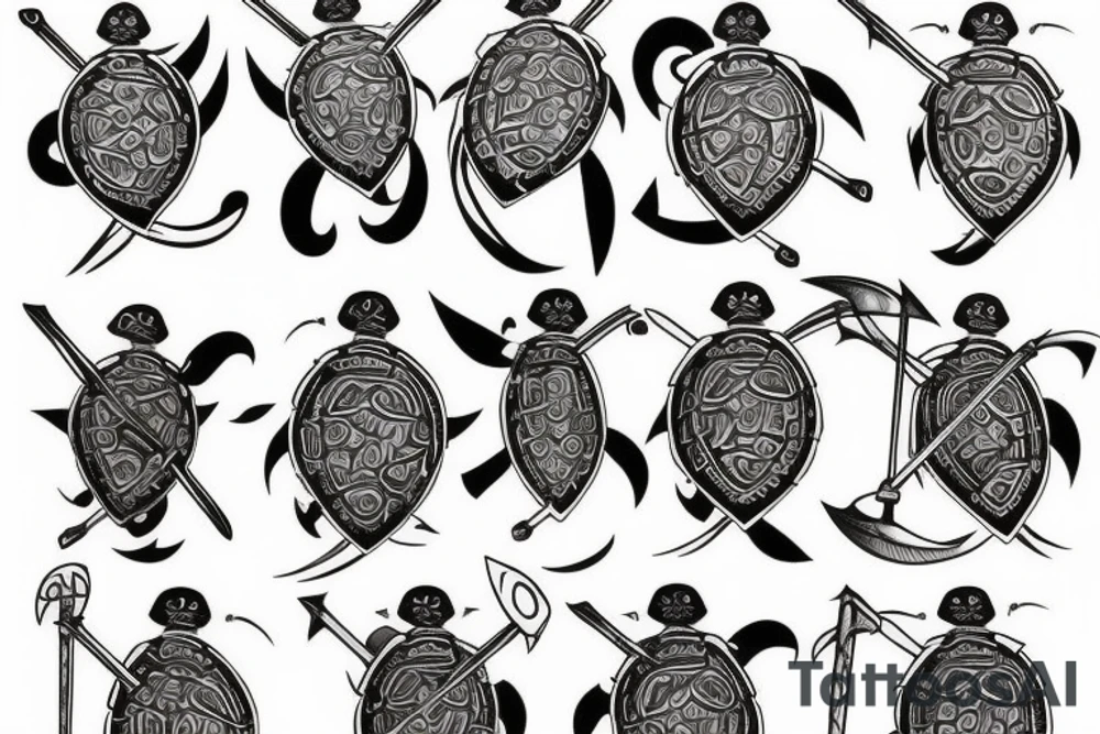 Tenacioys turtle knight tattoo idea