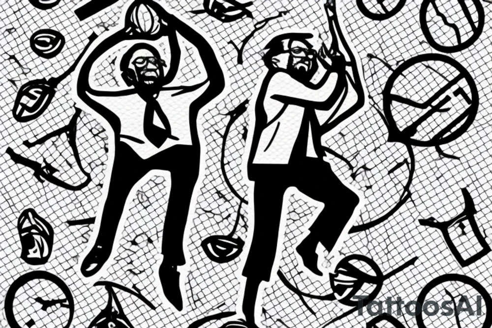 Bernie Sanders shooting a jump shot. tattoo idea