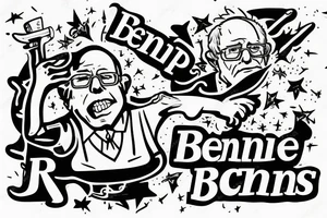 Bernie Sanders shooting a jump shot. tattoo idea