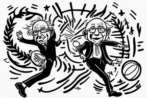 Bernie Sanders shooting a jump shot. tattoo idea