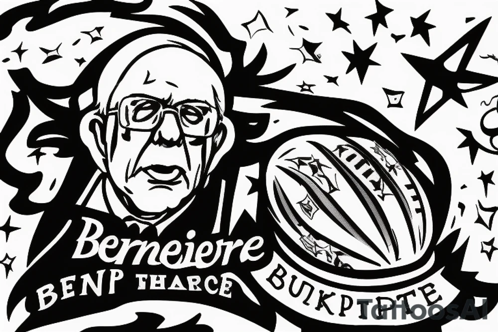 Bernie Sanders shooting a jump shot. tattoo idea