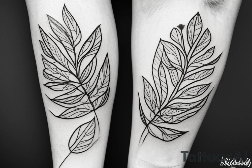 Flower with leafs tattoo idea