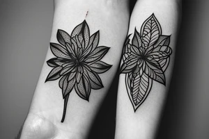 Flower with leafs tattoo idea