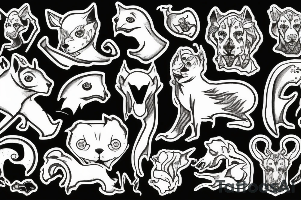 stone animal crumbling tattoo idea