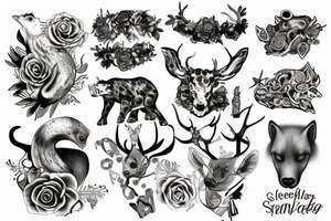 stone animal crumbling tattoo idea