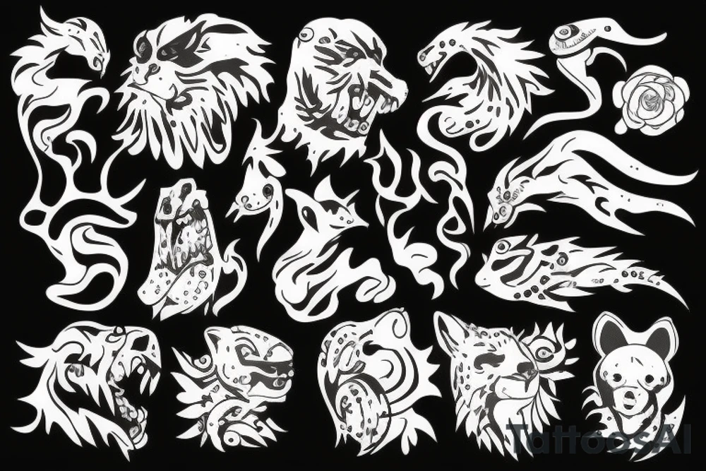 stone animal crumbling tattoo idea