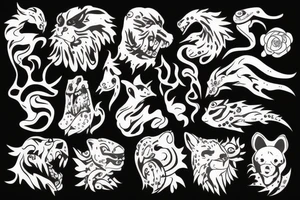 stone animal crumbling tattoo idea