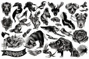 stone animal crumbling tattoo idea