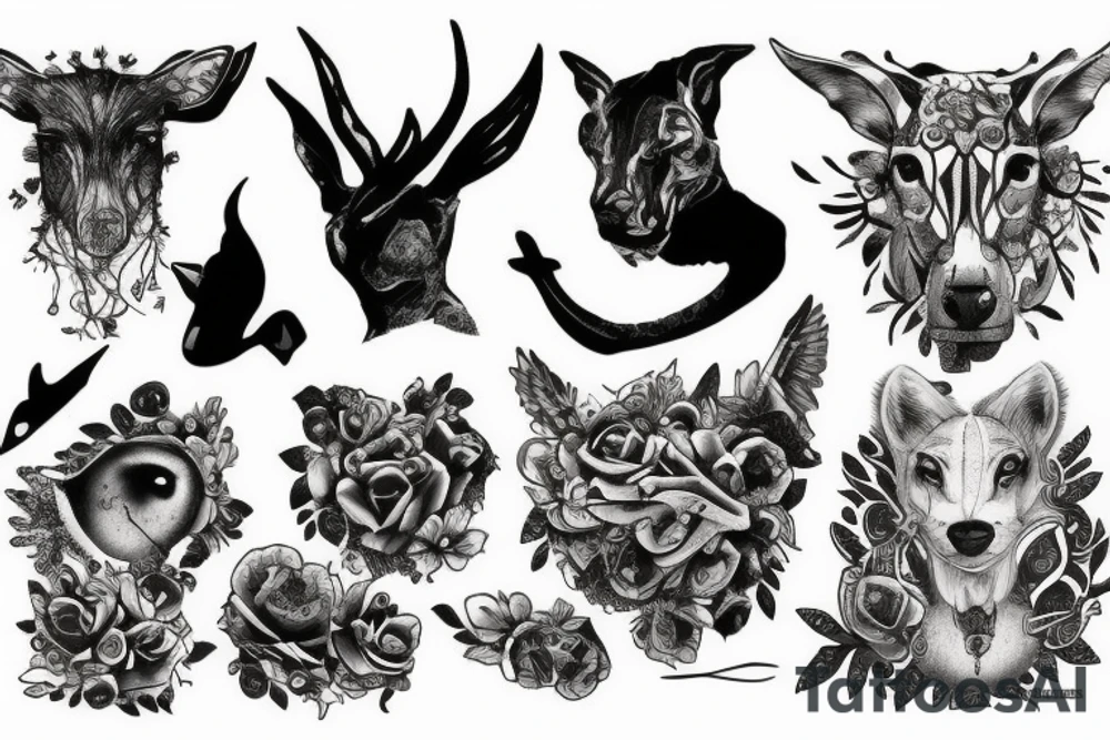 stone animal crumbling tattoo idea