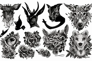 stone animal crumbling tattoo idea