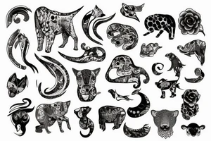 stone animal tattoo idea