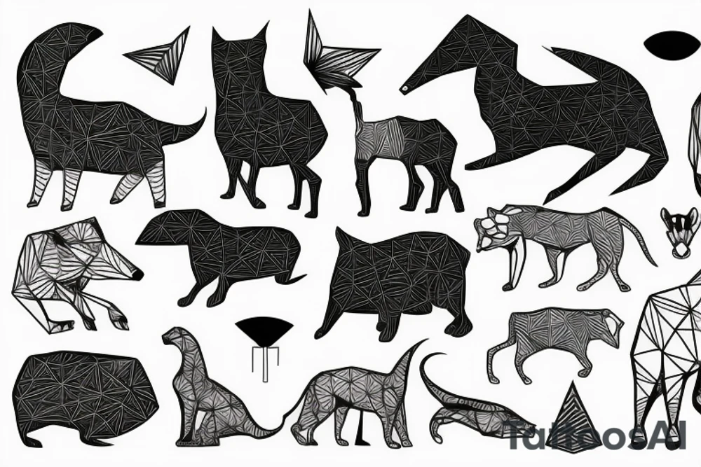 geometric animal tattoo idea