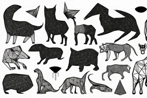 geometric animal tattoo idea