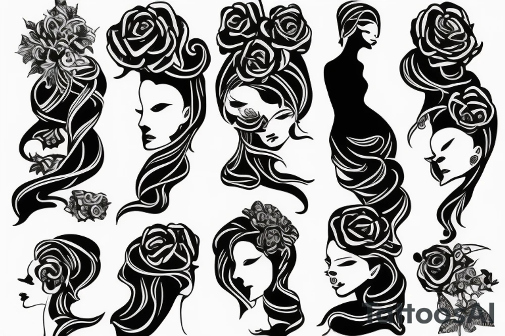 statue of woman tattoo idea