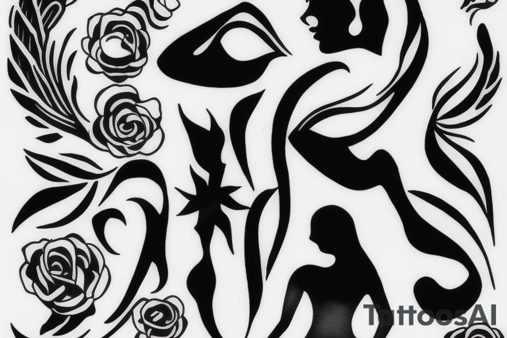 statue of woman tattoo idea