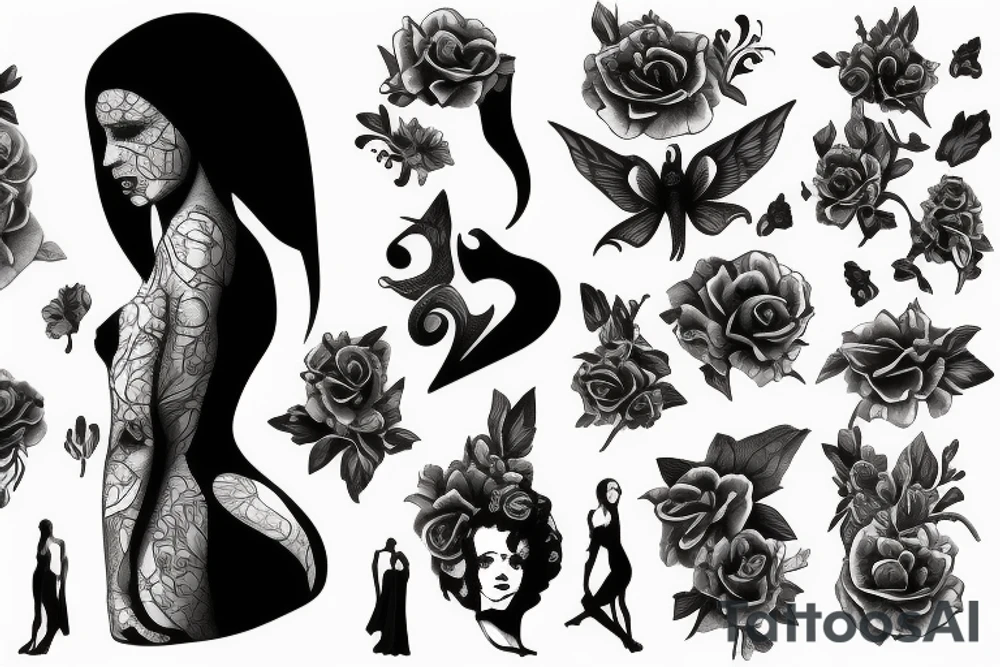 broken statue of woman tattoo idea