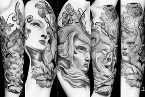 broken statue of woman tattoo idea