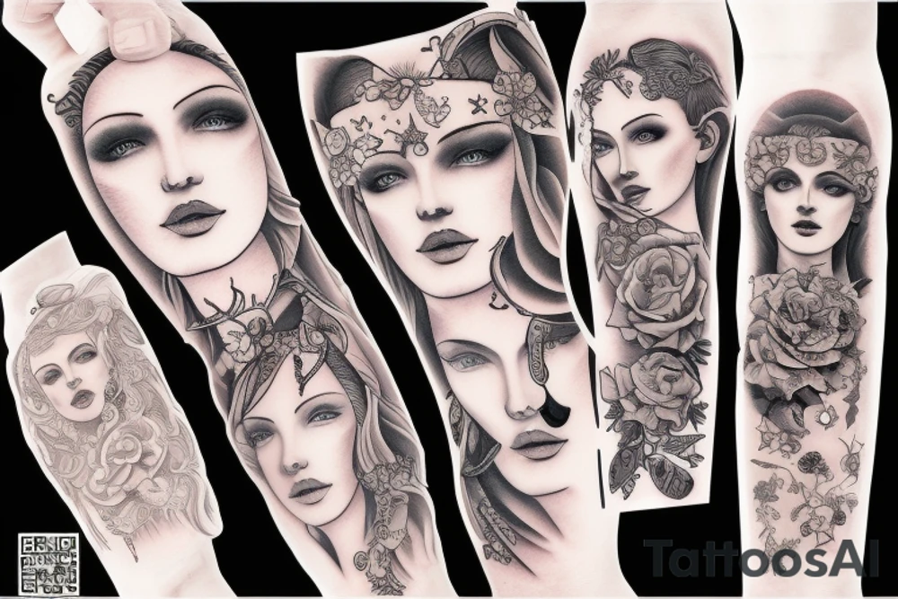 broken statue of woman tattoo idea