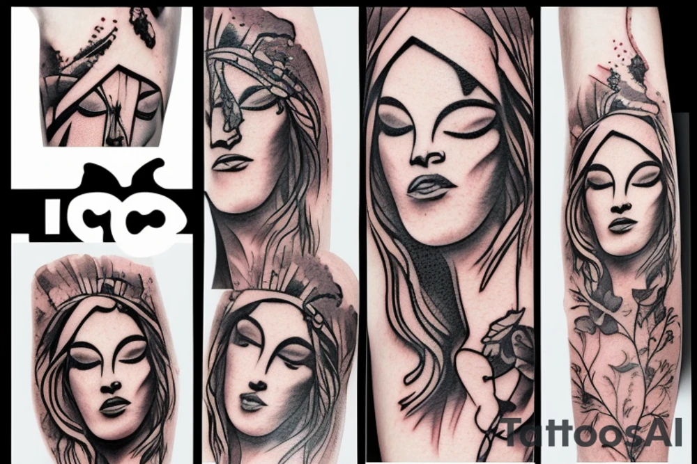 broken statue of woman tattoo idea