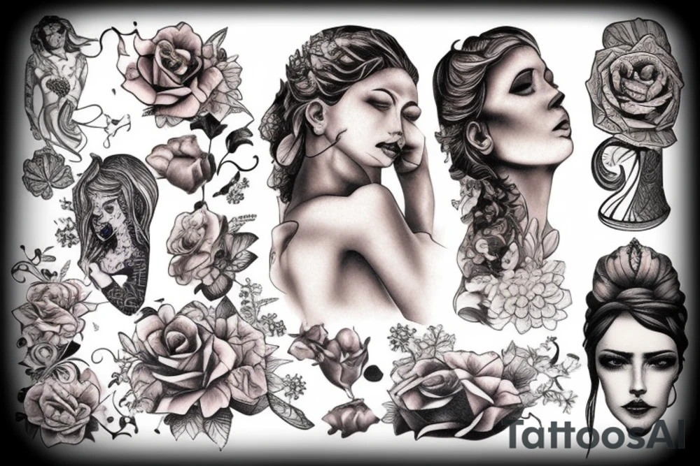 broken statue of woman tattoo idea