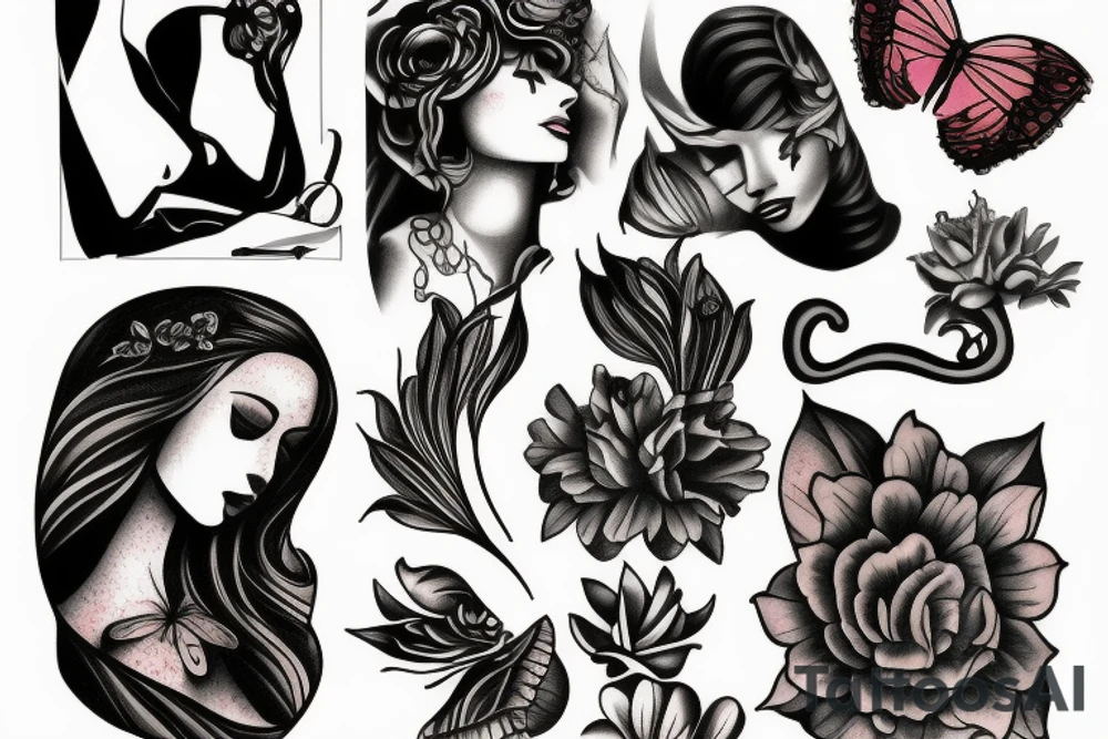 broken statue of woman tattoo idea