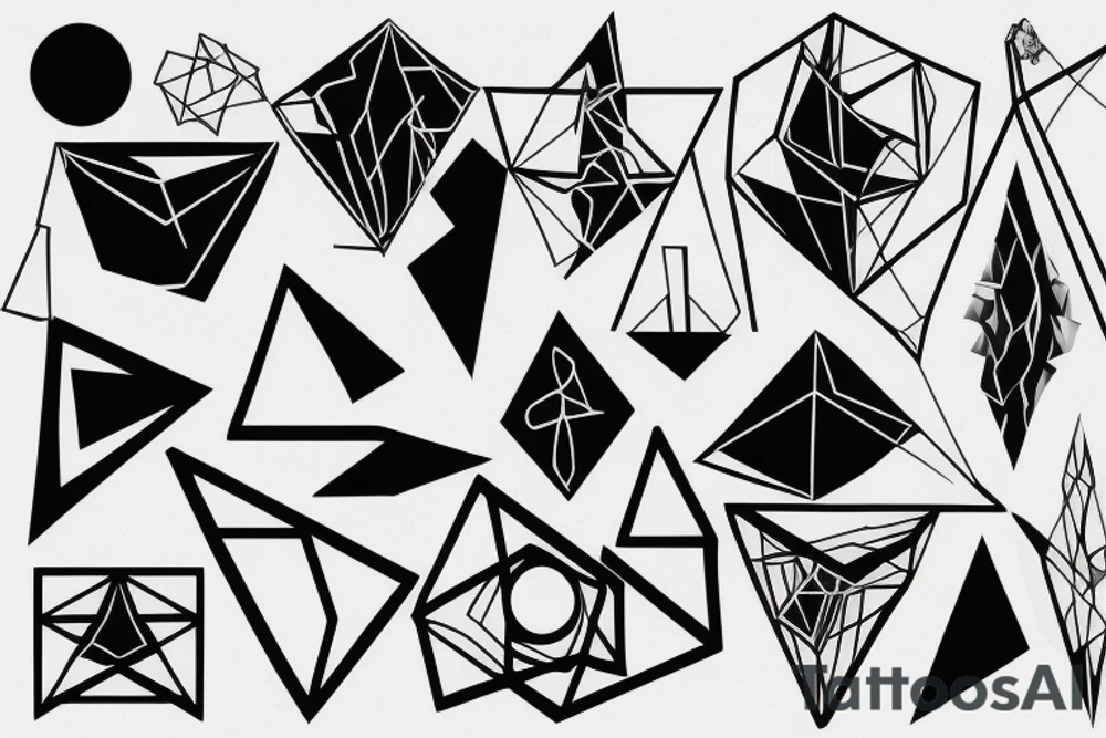 Geometric Abstract statue tattoo idea