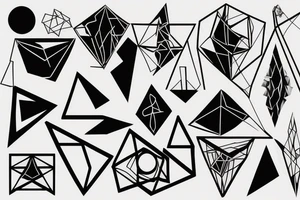 Geometric Abstract statue tattoo idea