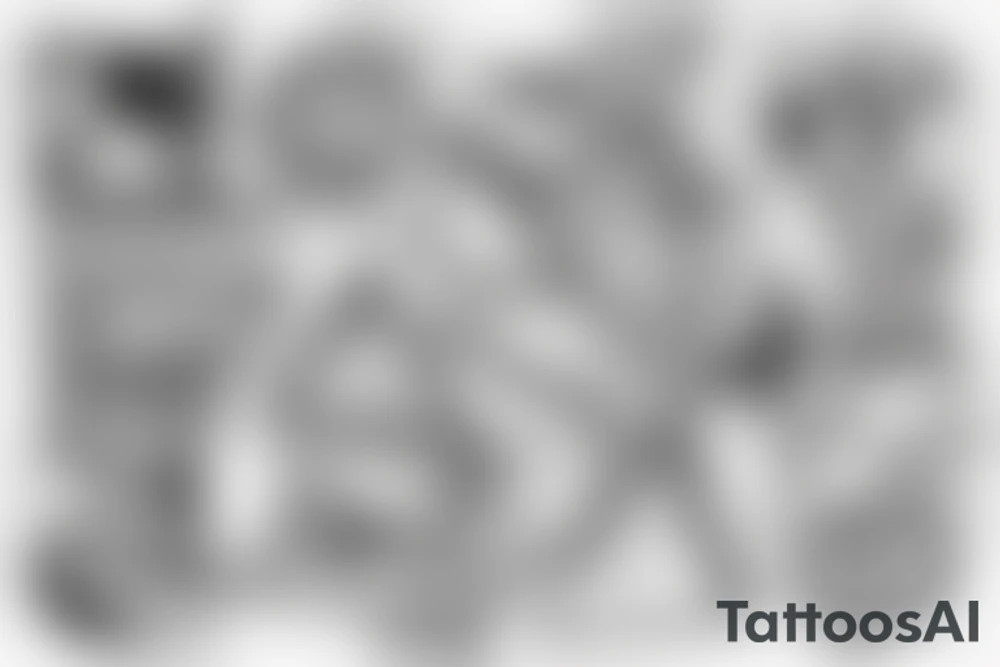 Geometric Abstract statue tattoo idea