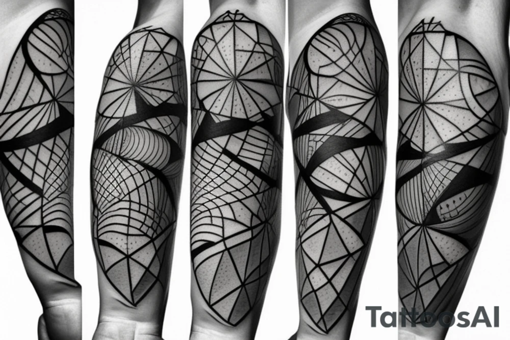 Geometric Abstract statue tattoo idea