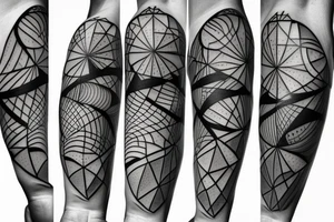 Geometric Abstract statue tattoo idea