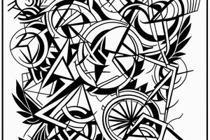 Geometric Abstract statue tattoo idea