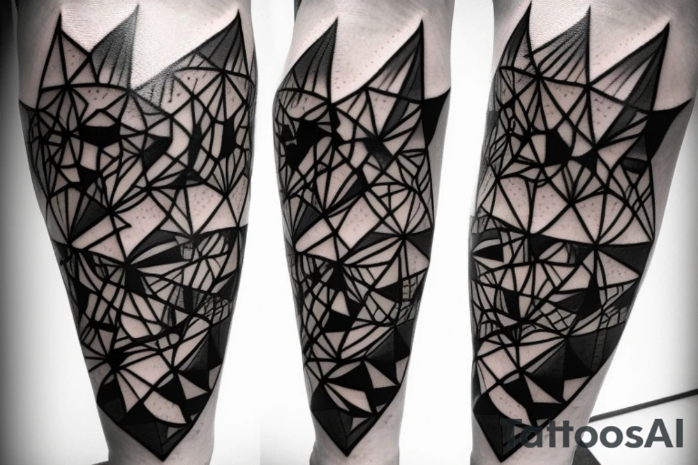 Geometric Abstract statue tattoo idea